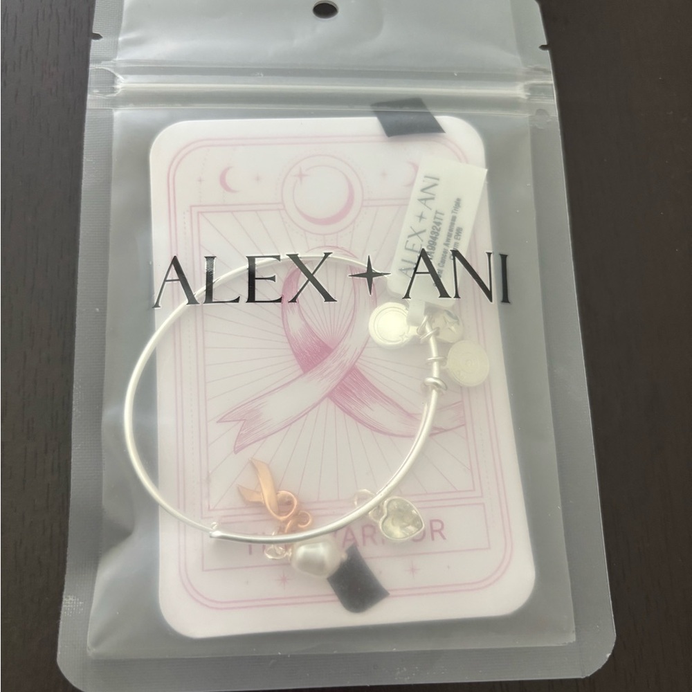 Alex and Ani Breast Cancer Awareness Triple Charm Bangle